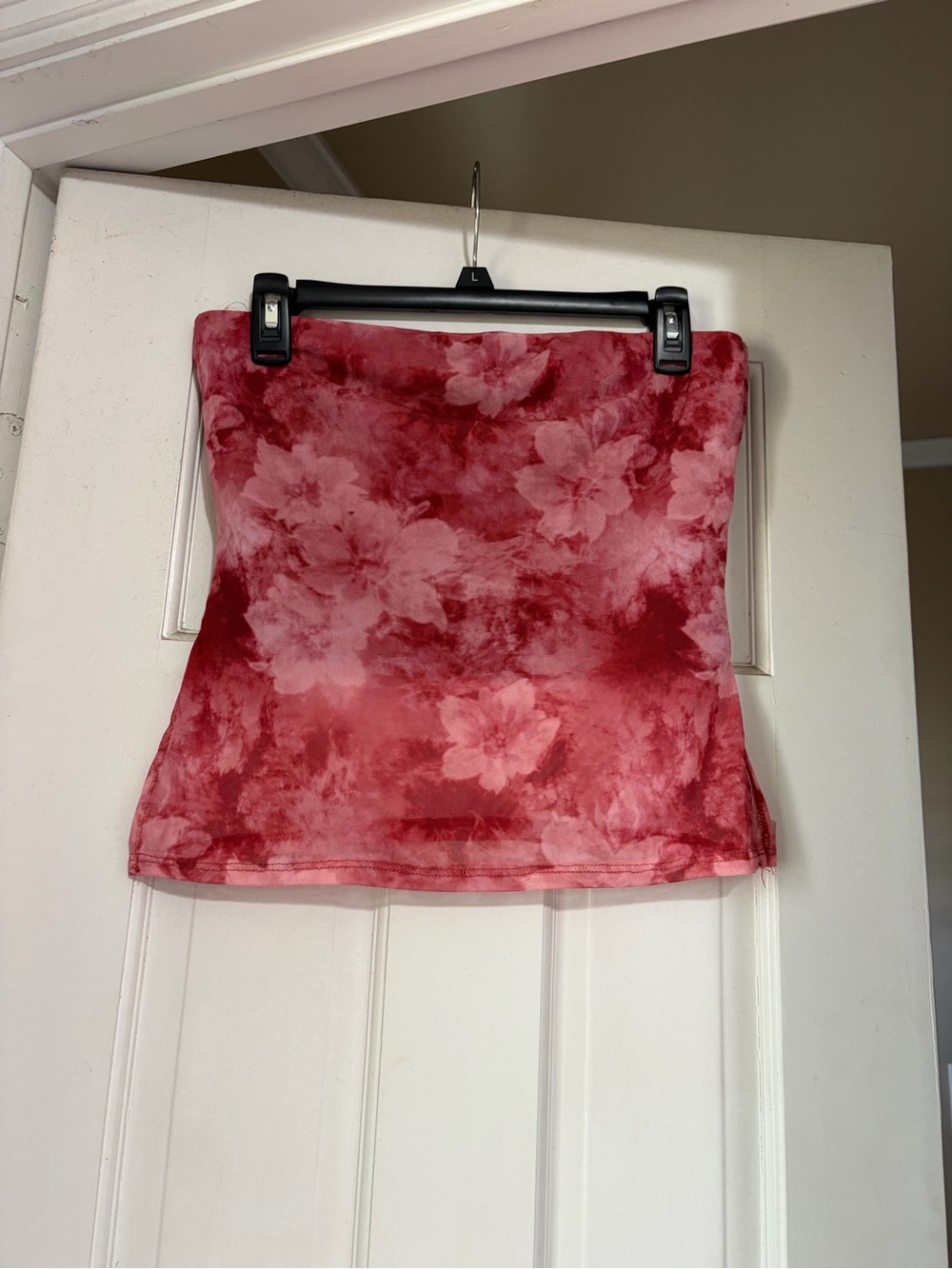 Floral Red Strapless Tube Mini Top